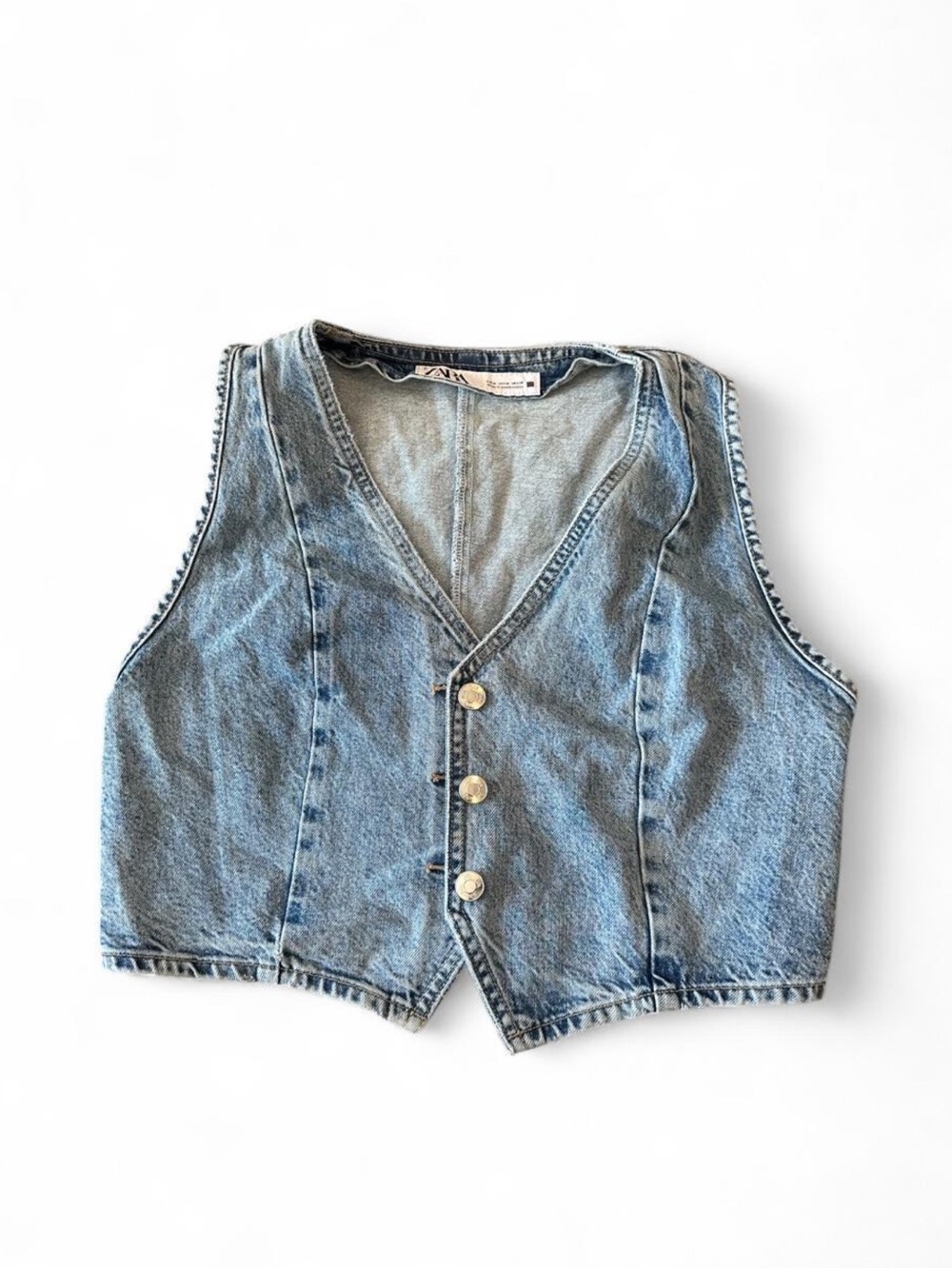 Zara blue denim vest size medium